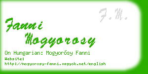 fanni mogyorosy business card